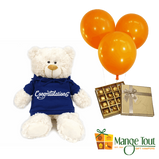 Congratulations Combo- Teddy, Belgian Chocs & Balloons