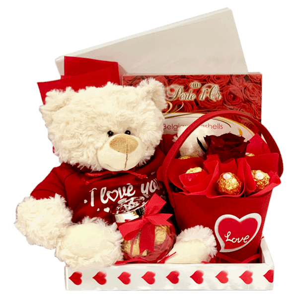 Greeting Card, Teddy, and Chocolates combo for her and him