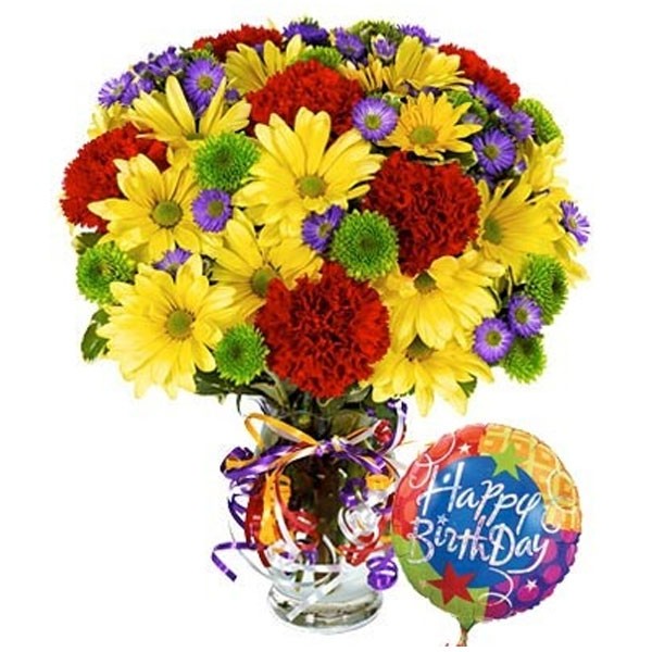 Sunshine Birthday Flowers & Balloon
