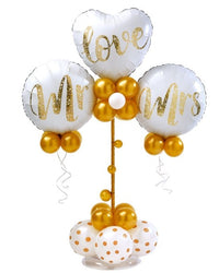 Golden and white Balloon Bouquet