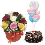 Ultimate Mother's Day Combo- Bouquet, Balloons and Cake